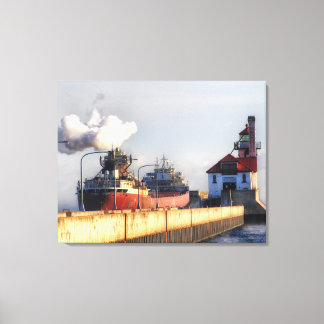 Arthur M Anderson-fartyg på Lake Superior Canvastryck