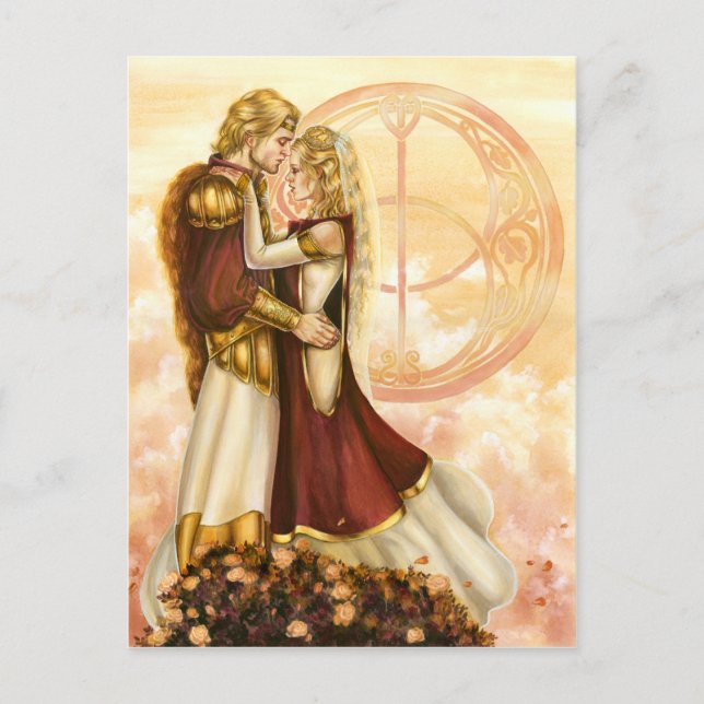 Arthur och Guineveres Bröllop Vykort (Framsida)