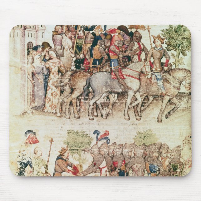 Arthur och hans riddare som ställer in ut på musmatta (Framsidan)
