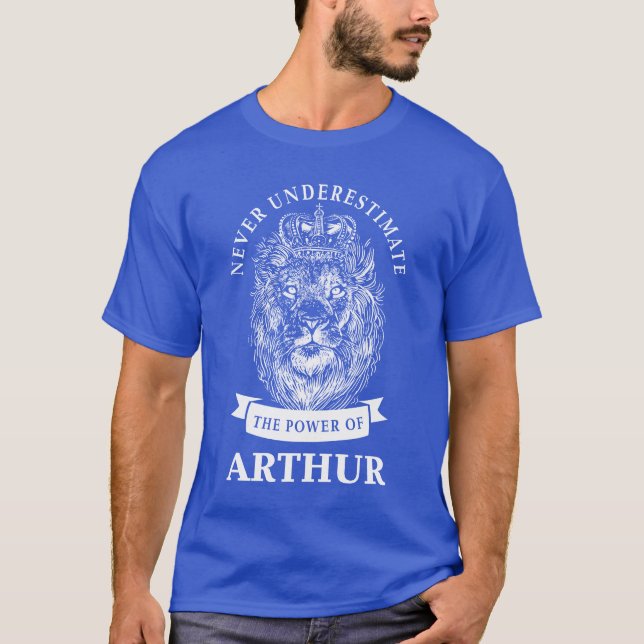 Arthur Present Namn Lejon rolig T Shirt (Framsida)