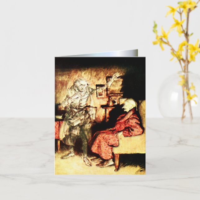 Arthur Rackham - A Christmas Carol - Scrooge Kort (Gul blomma)