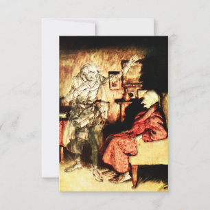 Arthur Rackham - A jul Sång - Scrooge Tack Kort
