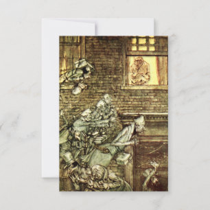 Arthur Rackham - A jul Sång - Spöken Tack Kort