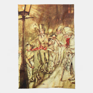 Arthur Rackham - A jul Sång - Street Kökshandduk