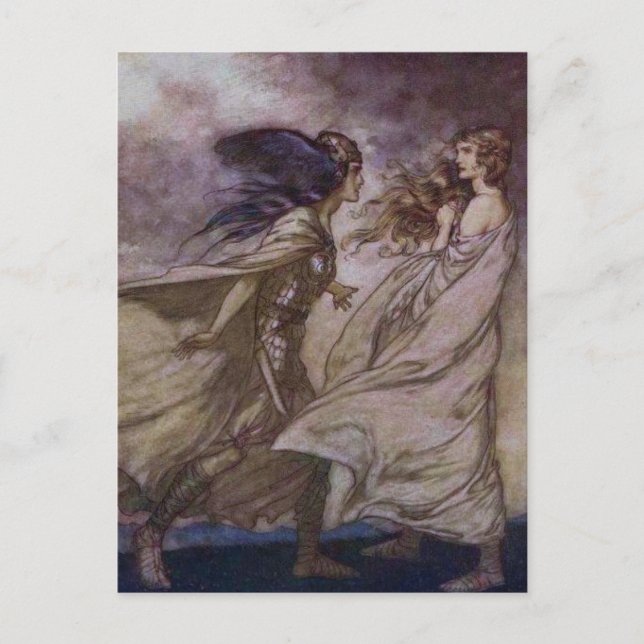 Arthur Rackham - Brünnhilde och Waltraute Postcard Vykort (Framsida)