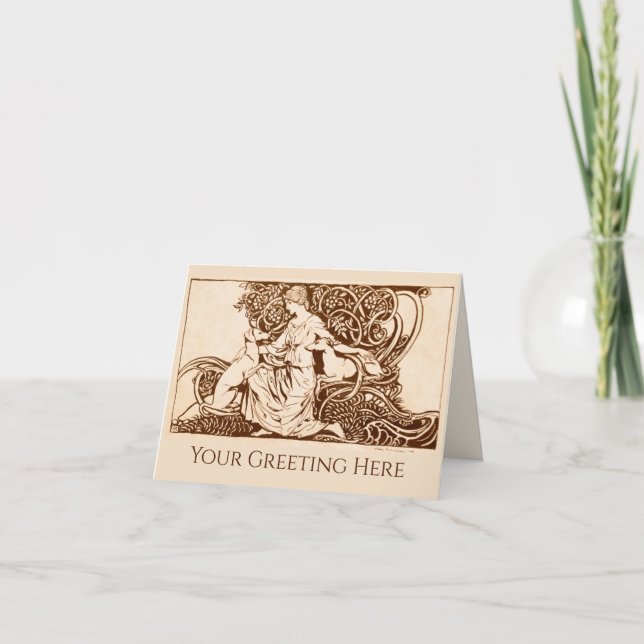 Arthur Rackham, Dam och Hundar Tack Kort (Framsida)