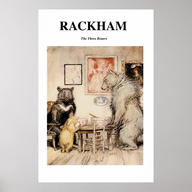 Arthur Rackham De tre björnarna Poster (Framsidan)