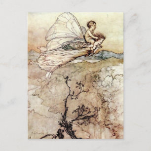 Arthur Rackham Fairy och Baby Flies Vykort