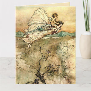Arthur Rackham Illustration Midsommar Nights Dream Kort