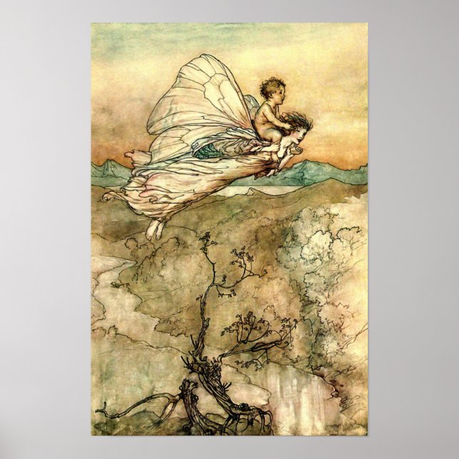 Arthur Rackham Illustration Midsommar Nights Dream Poster (Framsidan)
