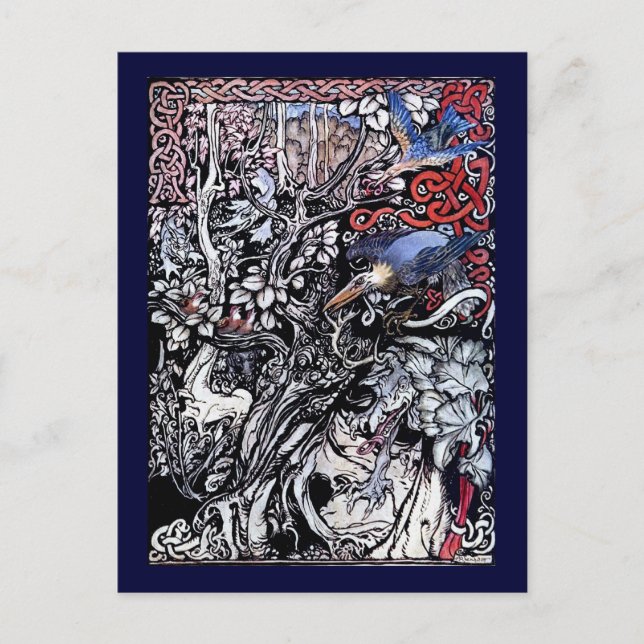 Arthur Rackham Irish Fayry tales Illustration Vykort (Framsida)