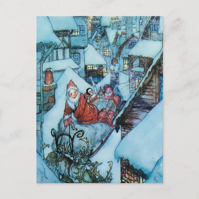 Arthur Rackham julenatskonst Vykort (Framsida)