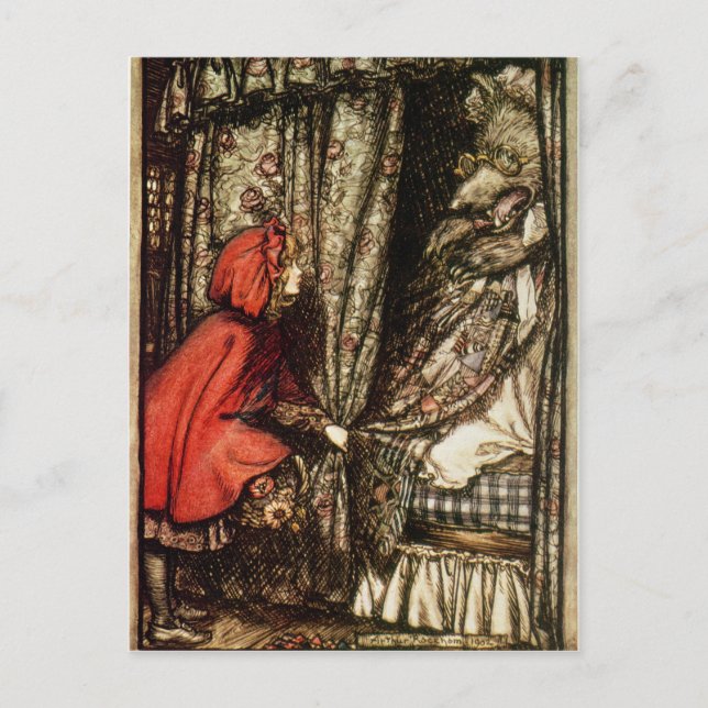 Arthur Rackham | Little Red Riding Huva Vykort (Framsida)