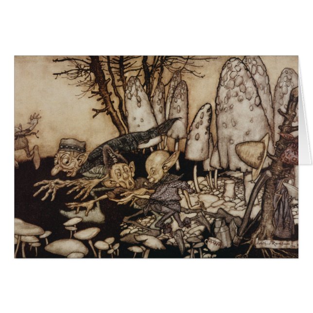 Arthur Rackham | Peter Pan i Kensington Gardens Hälsningskort (Framsidan Horizontal)