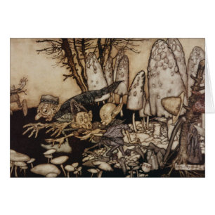 Arthur Rackham Peter Pan i Kensington trädgård Hälsningskort