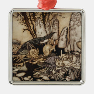 Arthur Rackham Peter Pan i Kensington trädgård Julgransprydnad Metall