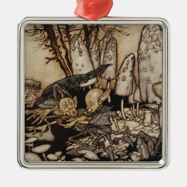 Arthur Rackham | Peter Pan i Kensington trädgårdar Julgransprydnad Metall (Framsidan)