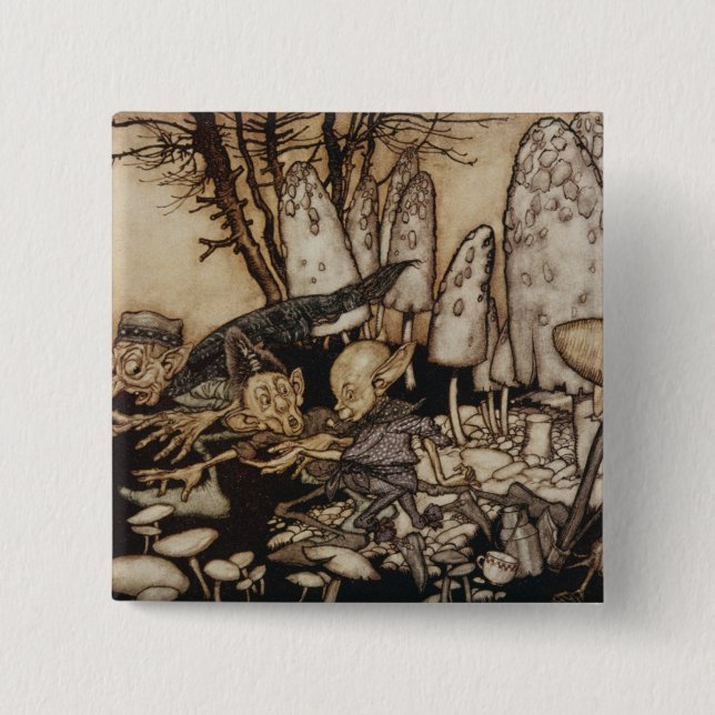 Arthur Rackham | Peter Pan i Kensington trädgårdar Knapp (Framsida)