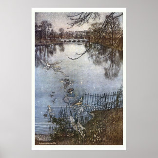 Arthur Rackham - Peter Pan Kensington Gardens Poster