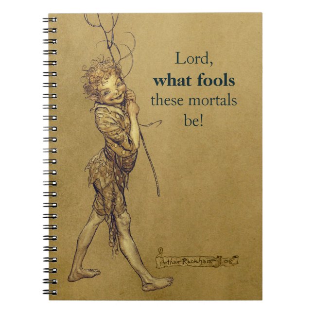 Arthur Rackham Puck Lord, vilka idioter C0576 Anteckningsbok (Framsidan)