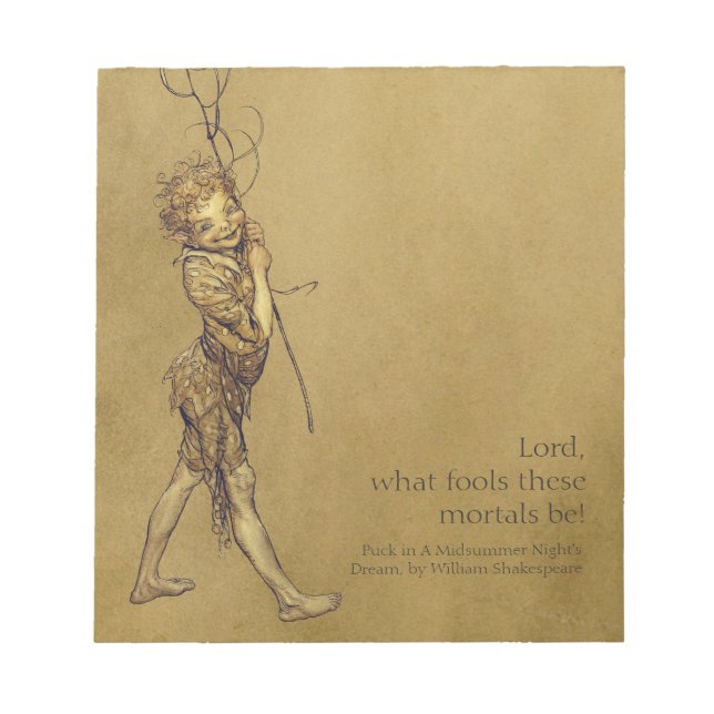 Arthur Rackham Puck Lord, vilka idioter C0721 Anteckningsblock (Framsida)