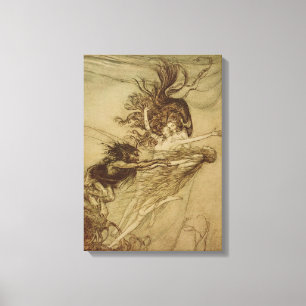 Arthur Rackham Rhinemaidensen som retar Alberich Canvastryck