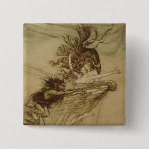 Arthur Rackham Rhinemaidensen som retar Alberich Knapp