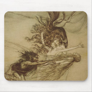 Arthur Rackham Rhinemaidensen som retar Alberich Musmatta