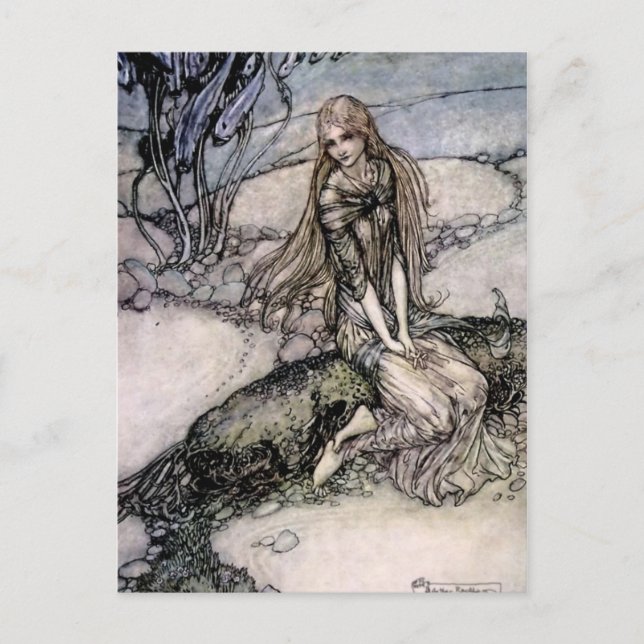 Arthur Rackham Sagoakunst från “Undine” Vykort (Framsida)