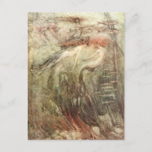 Arthur Rackham Sjöjungfru Kom ut där det är sunt Vykort