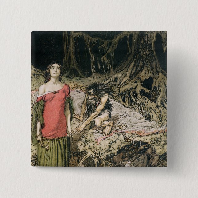 Arthur Rackham | uppvakta av Grimhilde, malen Knapp (Framsida)