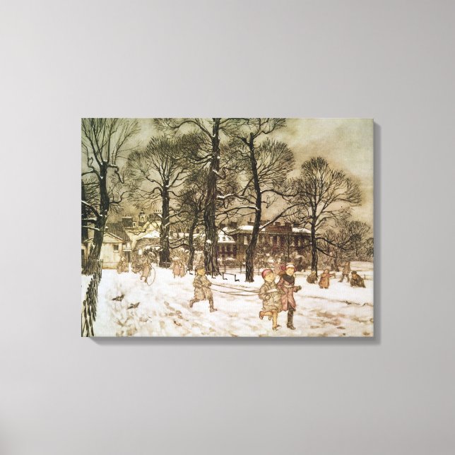 Arthur Rackham | Vinter i Kensington Gardens från Canvastryck (Framsida)