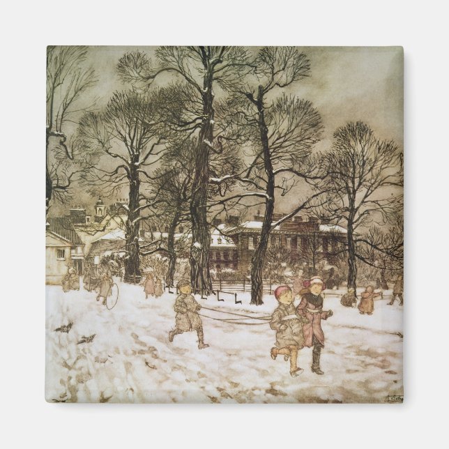 Arthur Rackham | Vinter i Kensington Gardens från Magnet (Framsidan)