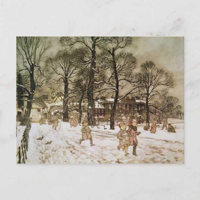 Arthur Rackham | Vinter i Kensington Gardens från Vykort (Framsida)