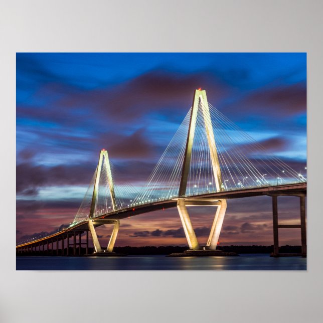 Arthur Ravenal Bridge på natten Poster (Framsidan)