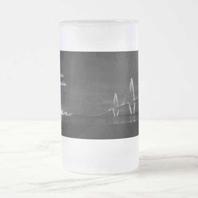 Arthur Ravenel Night Pano Grayscale Frosted Mugg (Center)