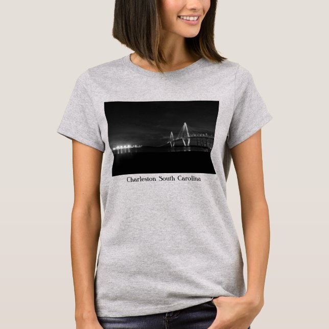 Arthur Ravenel Night Pano Grayscale T-Shirt (Framsida)