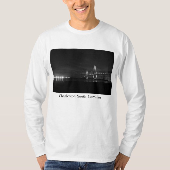 Arthur Ravenel Night Pano Grayscale T Shirt (Framsida)