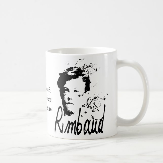 Arthur Rimbaud Bonne Pensée du Matin Dikt Kaffemugg (Höger)