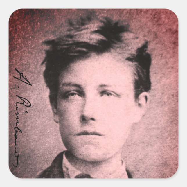 Arthur Rimbaud Fyrkantigt Klistermärke (Framsida)