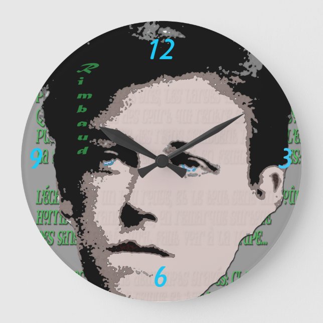 Arthur Rimbaud Wall Clock Stor Klocka (Framsida)