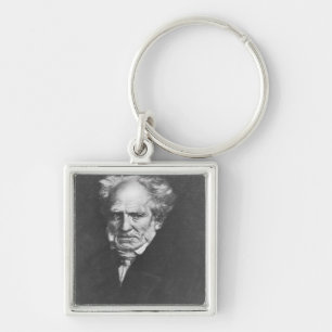 Arthur Schopenhauer Fyrkantig Silverfärgad Nyckelring