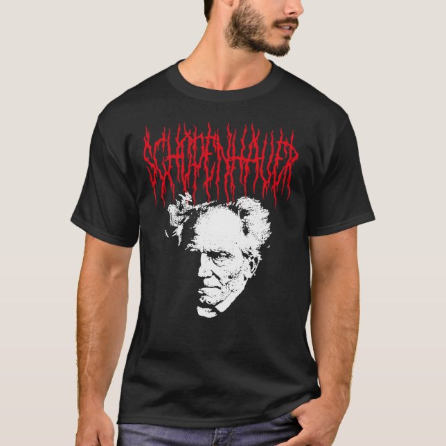 Arthur Schopenhauer - Metal Philosopher Classic T- T Shirt (Framsida)
