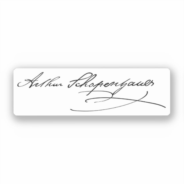 Arthur Schopenhauer Namnteckning Klistermärken (Framsida)