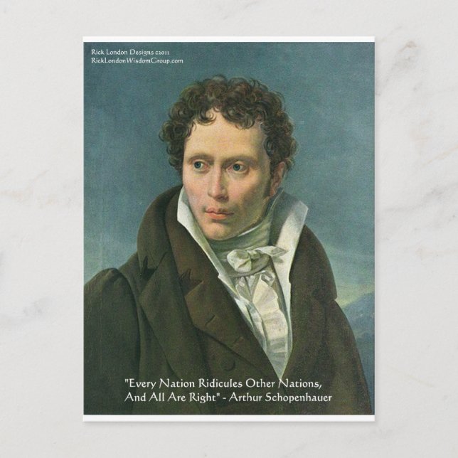 Arthur Schopenhauer "Nationer driver gäck" Citat G Vykort (Framsida)