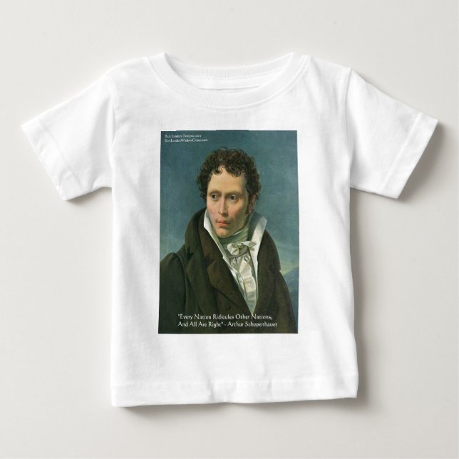 Arthur Schopenhauer "Nationer driver med" Citatpre Tee Shirt (Framsida)