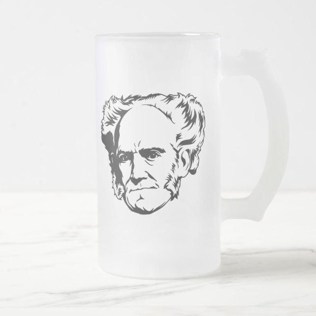 Arthur Schopenhauer porträtt Frostat Ölglas (Höger)