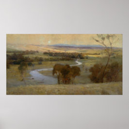 Arthur Streeton - "still_glides_the stream, and_sh Poster