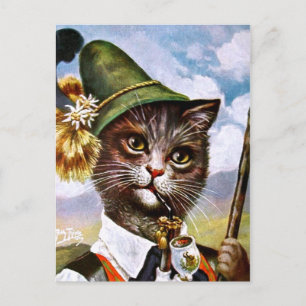 Arthur Thiele - Bavarian Alpernas Cat Vykort