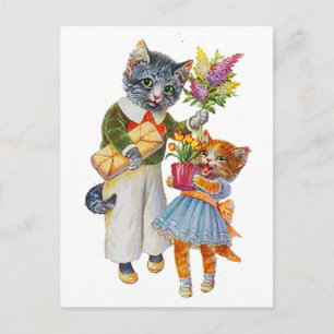 Arthur Thiele Cats Bearing Gifts Vykort